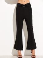 Shein Black Flare Pants With Ring Detail