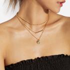 Shein Round & Bar Pendant Link Necklace