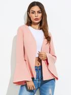 Shein Flute Sleeve Open Front Blazer