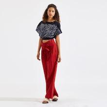 Shein Knot Hem Floral Batwing Top