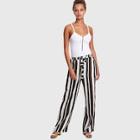 Shein Tie Waist Colorblock Striped Pants
