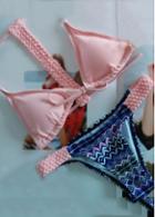 Rosewe Tribal Print T Back Pink Bikini Set