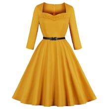 Shein 50s Button Front Sweetheart Neckline Dress