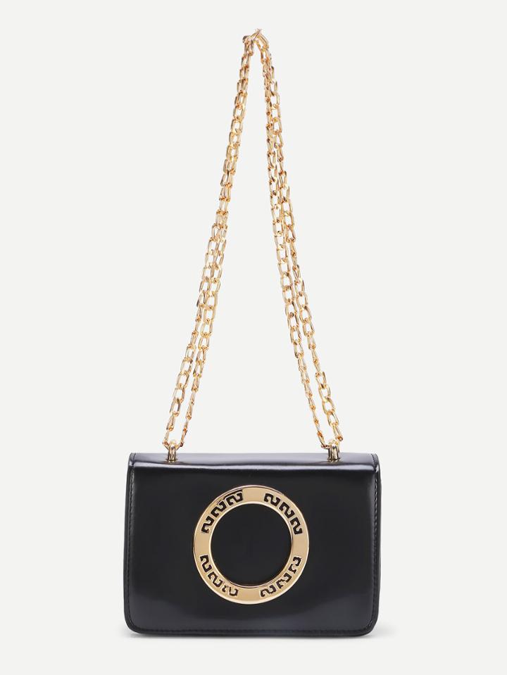 Shein Ring Front Pu Chain Bag