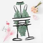 Shein Lace Garter Lingerie Set With Choker