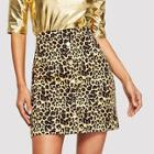 Shein Leopard Print Button Up Skirt