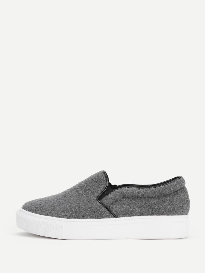 Shein Piping Detail Slip On Plimsolls