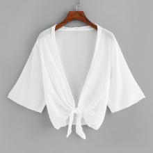 Shein Chiffon Knot Hem Top
