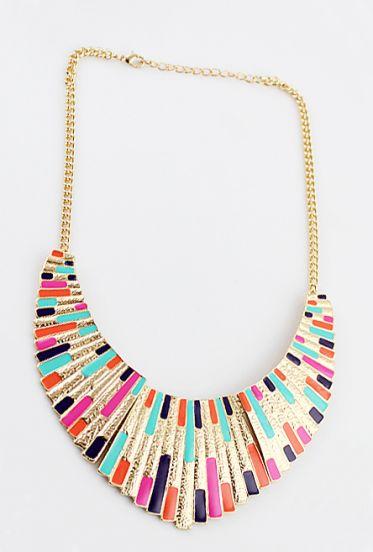 Shein Colorful Shining Bib Collar Necklace