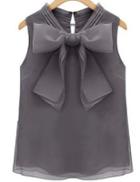 Shein Grey Bow Organza Tank Top