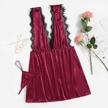 Shein Plus Eyelash Lace Dress With Thong