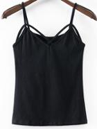 Shein Black Crisscross Front Spaghetti Strap Tank Top