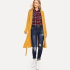 Shein Self Belted Slit Side Cardigan