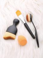 Shein 3pcs Makeup Brush Set With Puff