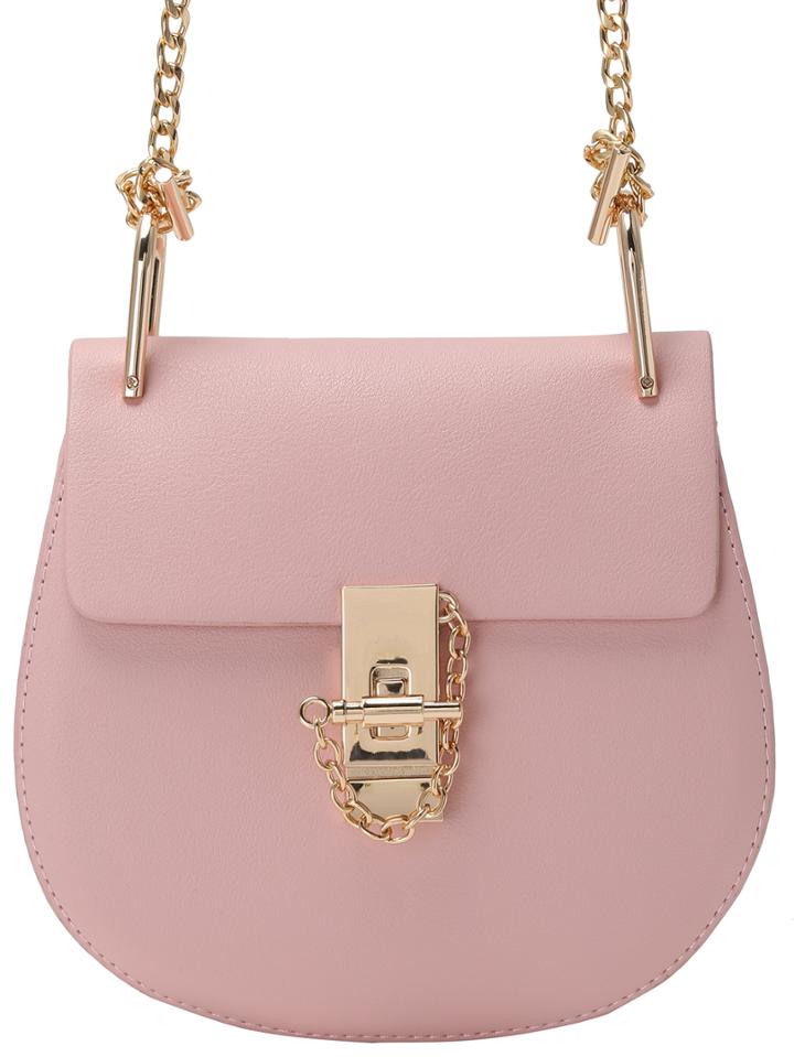 Shein Pink Metallic Embellished Pu Chain Bag