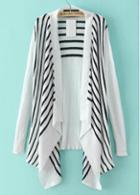 Rosewe Laconic Long Sleeve Stripe Design Cardigans For Woman
