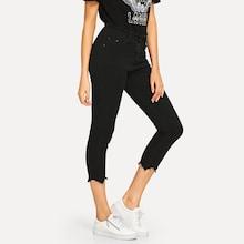 Shein Asymmetrical Hem Solid Jeans