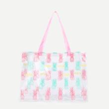 Shein Pineapple Print Pvc Tote Bag