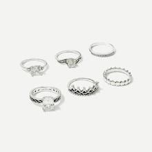 Shein Rhinestone Detail Ring Set 6pcs