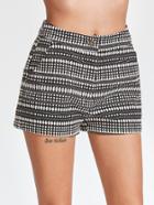Shein Black And White Jacquard Shorts