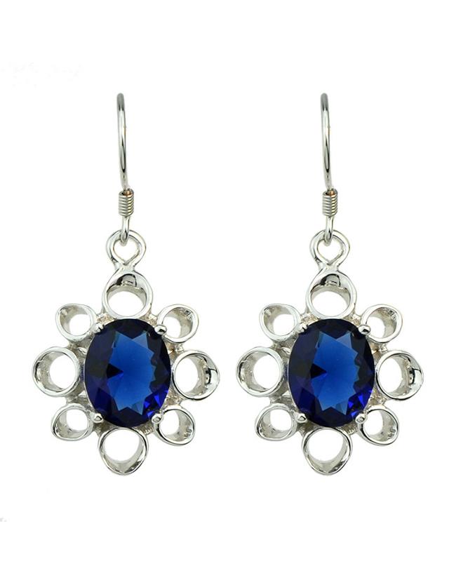 Shein Silver Drop Stone Earrings