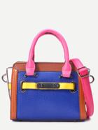 Shein Color Block Turnlock Strap Front Satchel Bag