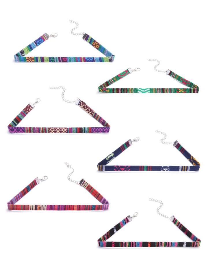 Shein Multicolor Print Skinny Choker