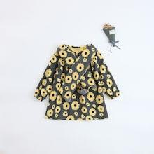 Shein Girls Sunflower Print Dress & Scarf