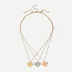 Shein Letter Engraved Heart Pendant Necklace Set 3pcs