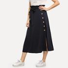 Shein 80s Frilled Waist Button & Slit Side Skirt
