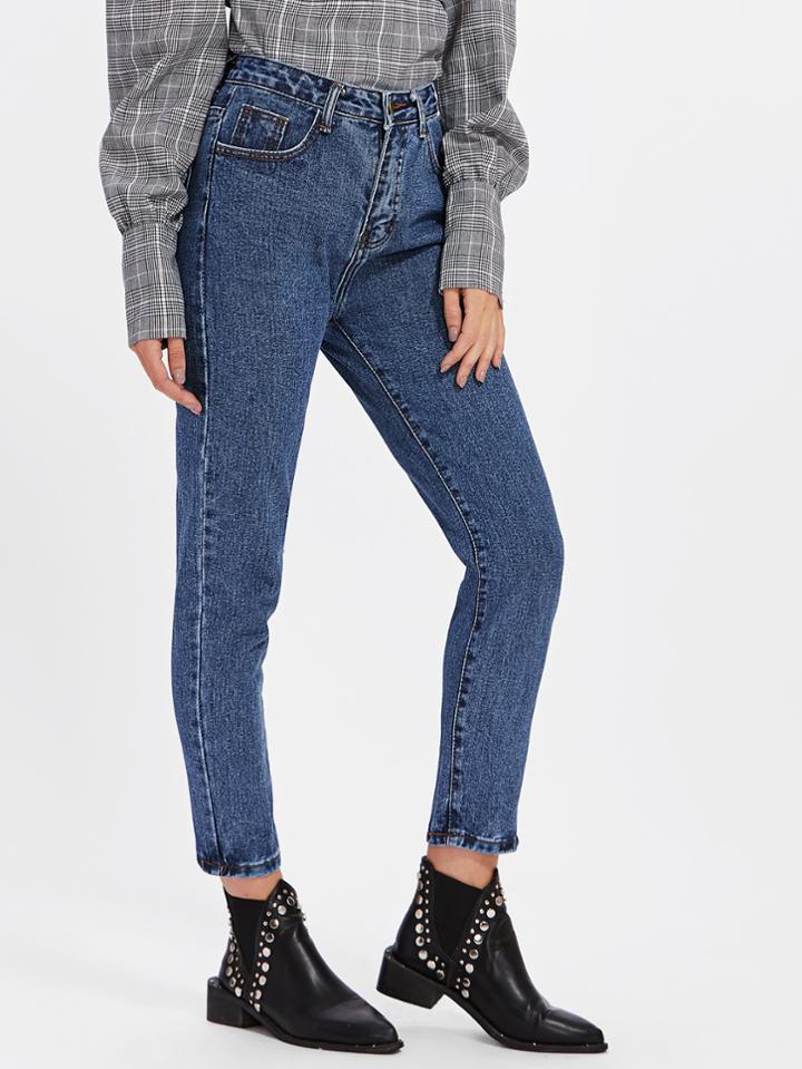 Shein Bleach Wash Jeans