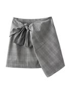 Shein Knot Front Grid Asymmetrical Skirt