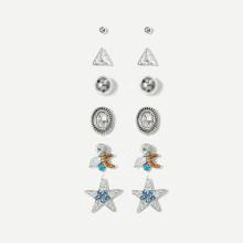 Shein Star & Triangle Stud Earrings 6pairs