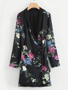 Shein Self Tie Flower Kimono Dress