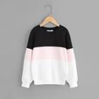 Shein Girls Color-block Pullover