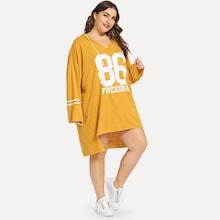 Shein Plus Letter And Striped Longline Sweatshirt