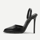 Shein Studded Detail Slingback Stiletto Heels