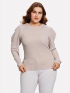 Shein Leg-of-mutton Sleeve Keyhole Back Tee