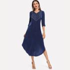 Shein Contrast Tipping Stitched Neck Dress