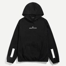 Shein Men Letter And Star Print Pocket Front Sweatshirt