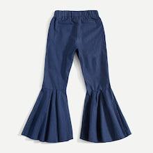 Shein Flounce Hem Plain Denim Jeans