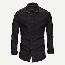 Shein Men Plaid Print Solid Denim Shirt