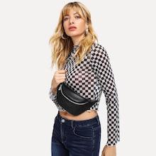 Shein Zipper Detail Chain Bum Bag
