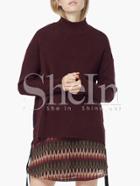 Shein High Neck Side Lacing Pullover Sweater