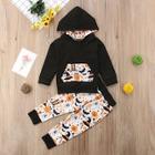 Shein Toddler Girls Halloween Print Hoodie With Pants