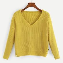 Shein V-neck Lace-up Side Jumper