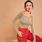Shein Square Neck Ribbed Knit Tee