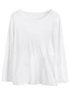 Shein White Long Sleeve T-shirt