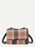 Shein Check Plaid Flap Cross Body Bag