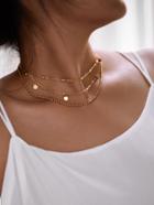 Shein Sequin & Beads Design Layered Chain Necklace